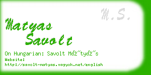 matyas savolt business card